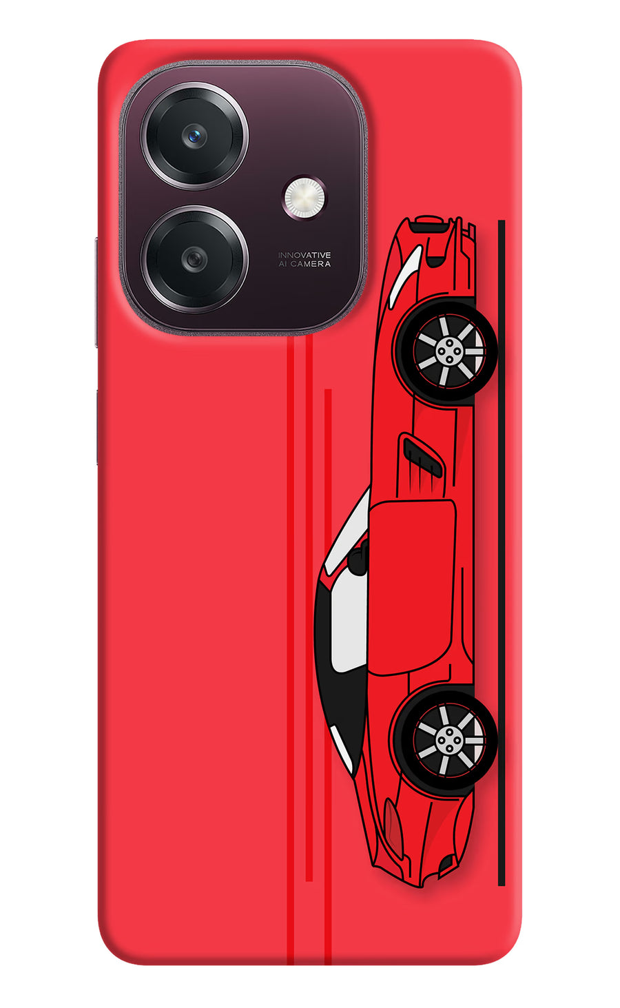Red Velocity Oppo A3 5G Back Cover, Hard case