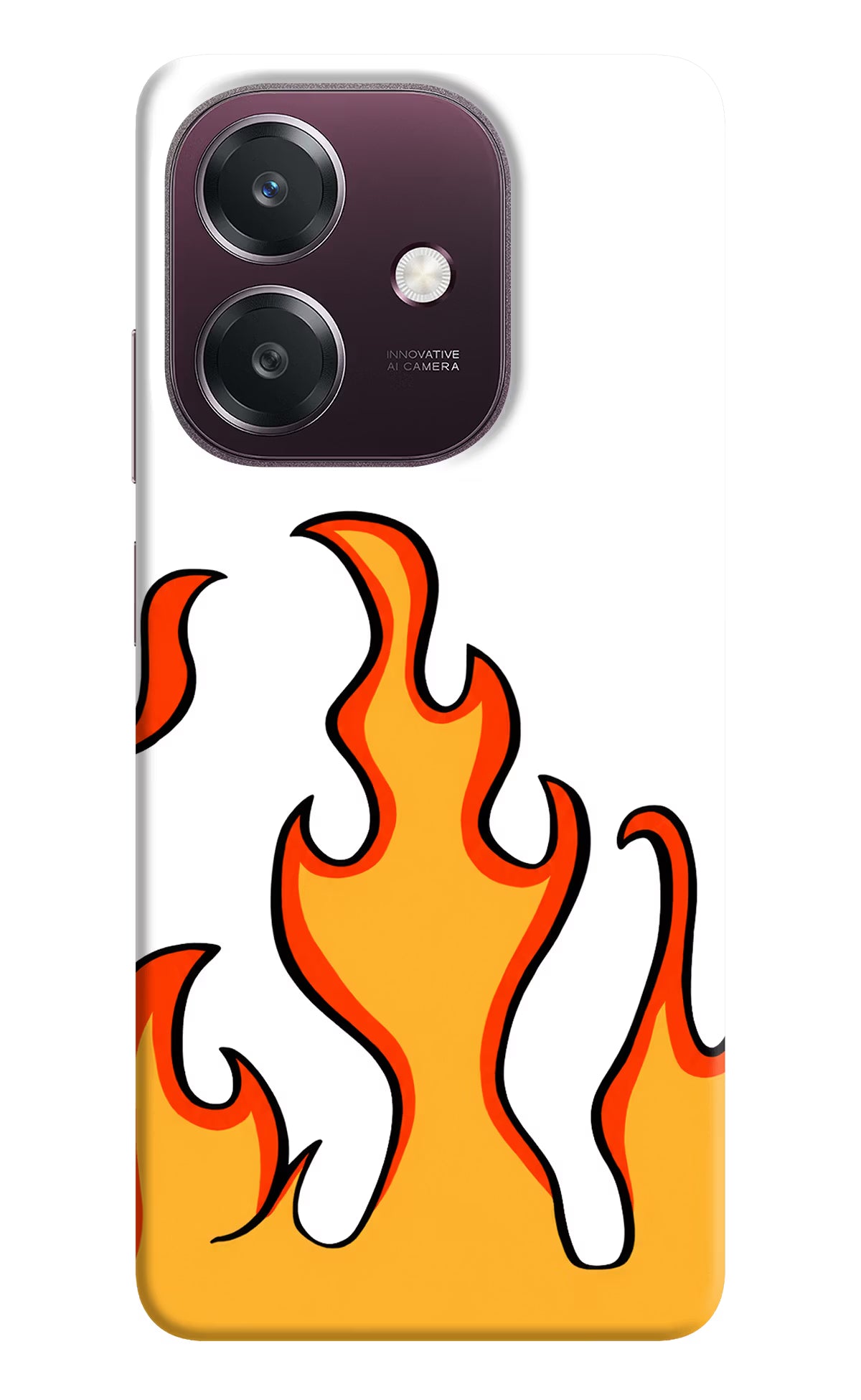 Fired Up – White Oppo A3 5G Back Cover