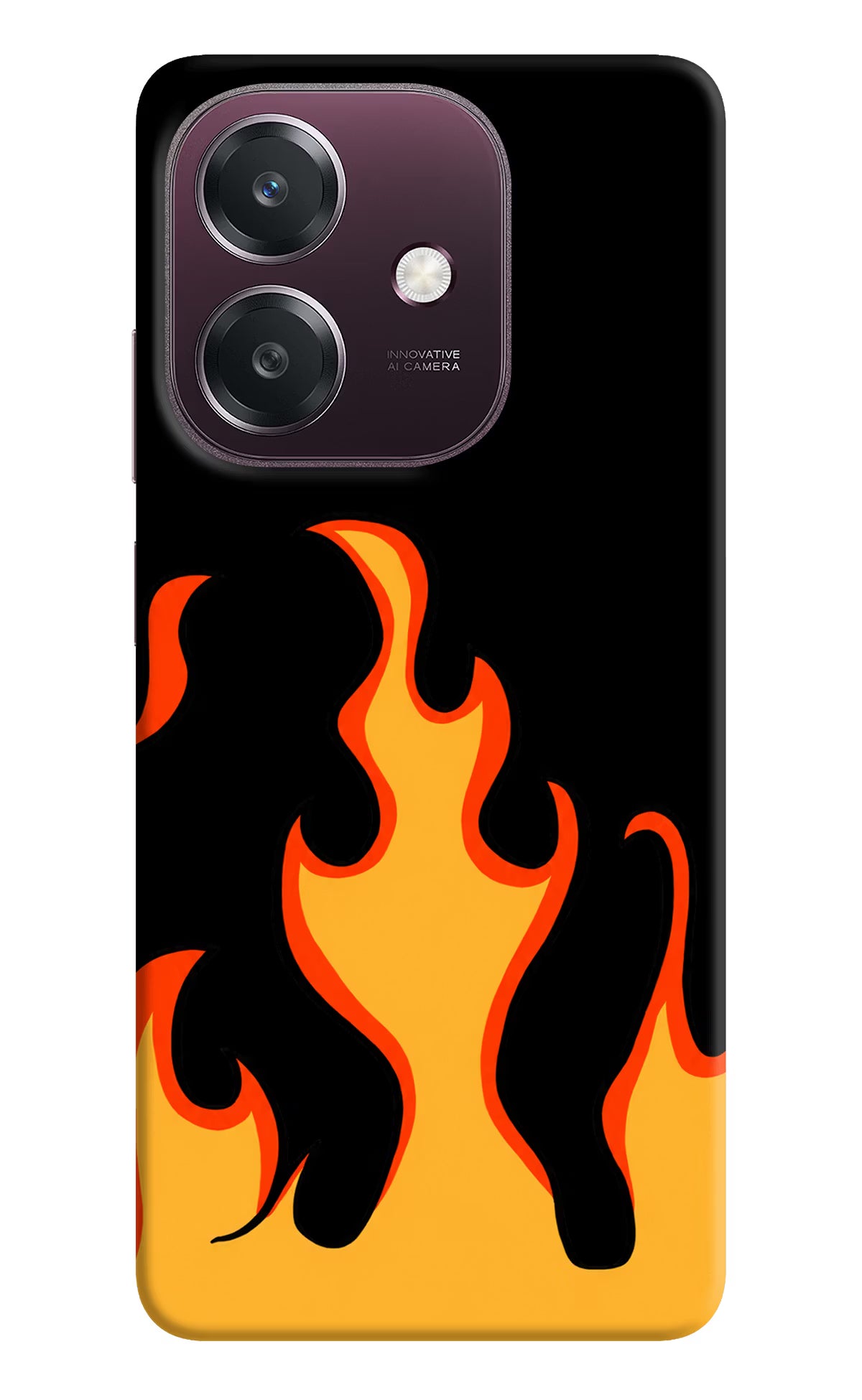 Fired Up – Black Oppo A3 5G Back Cover