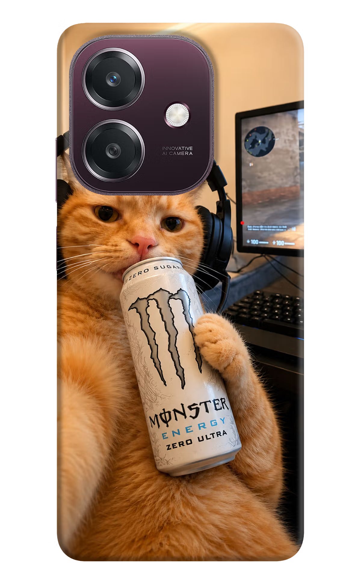 Gamer Cat Energy Oppo A3 5G Back Cover