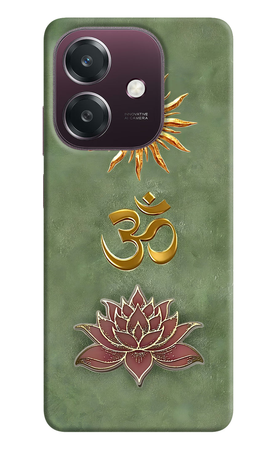 Om & Lotus Oppo A3 5G Back Cover, Hard case