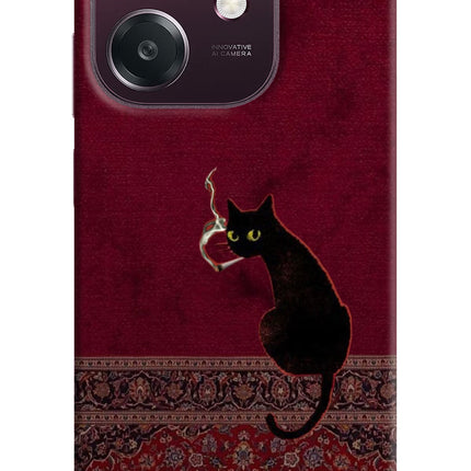 Midnight Cat Oppo A3 5G Hard Case Back Cover by Casekaro