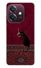 Midnight Cat Oppo A3 5G Hard Case Back Cover by Casekaro