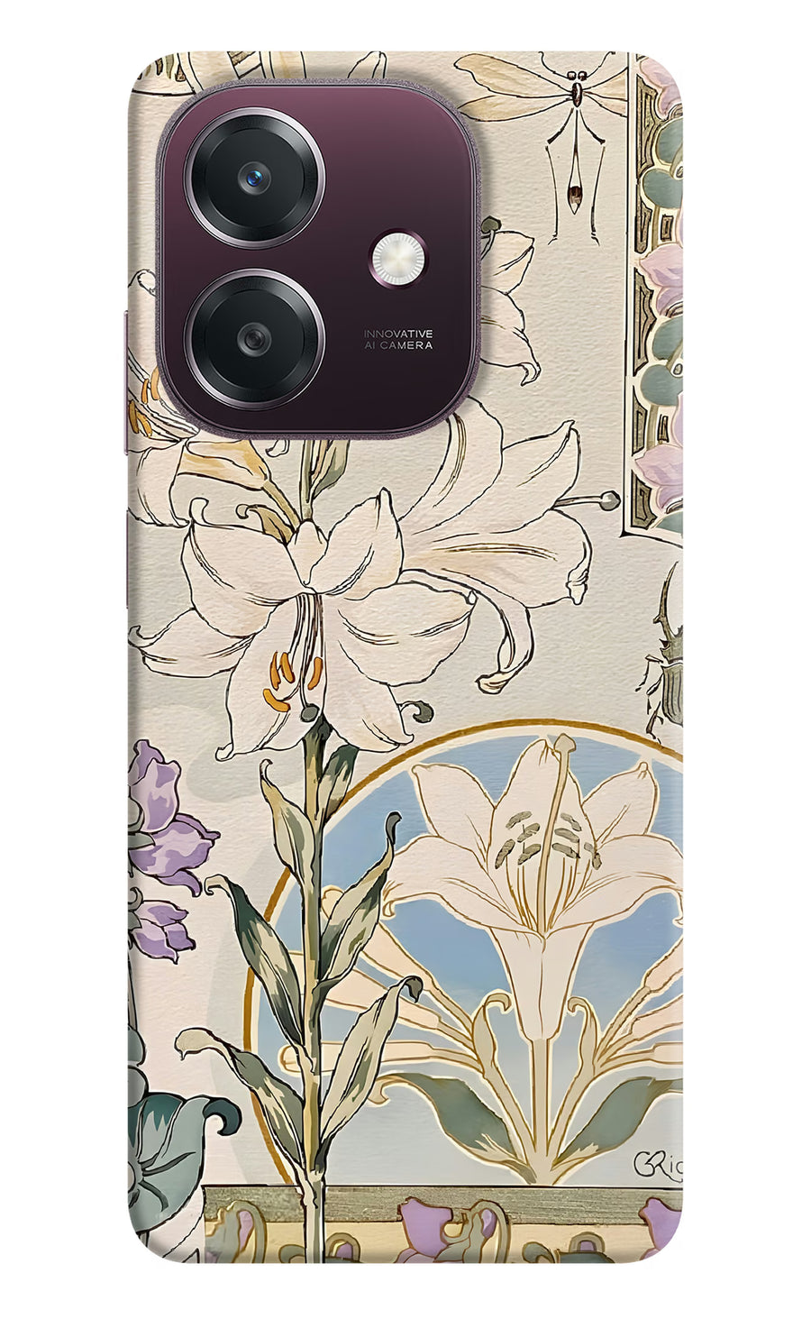 White Lily Oppo A3 5G Back Cover, Hard case