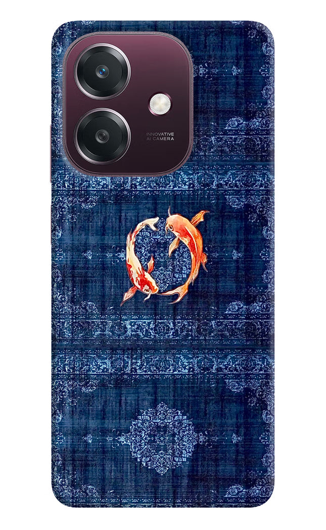 Koi Blue Oppo A3 5G Hard Case Back Cover by Casekaro