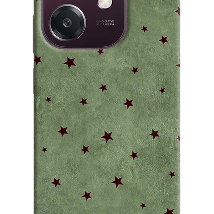 Green Stars Oppo A3 5G Hard Case Back Cover by Casekaro