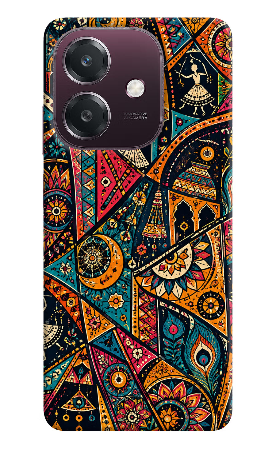 Folk Print Oppo A3 5G Back Cover, Hard case