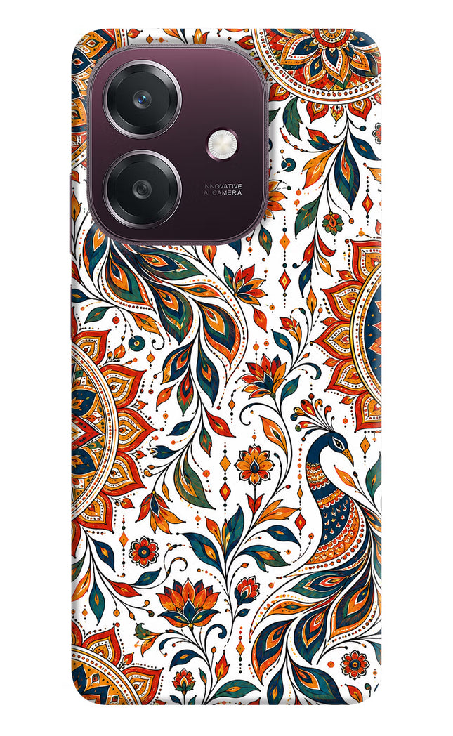 White Mayura Oppo A3 5G Hard Case Back Cover by Casekaro