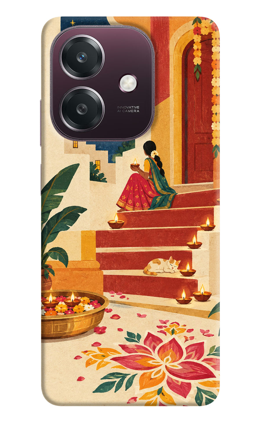 Diwali Rangoli Oppo A3 5G Back Cover, Hard case