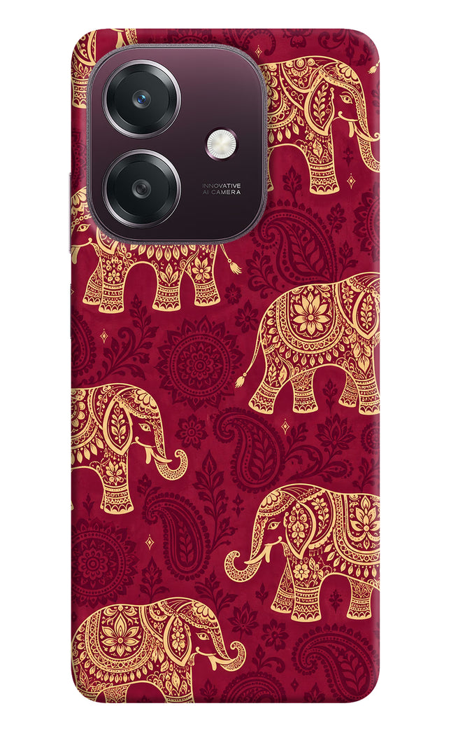Maroon Elephant Oppo A3 5G Hard Case Back Cover by Casekaro