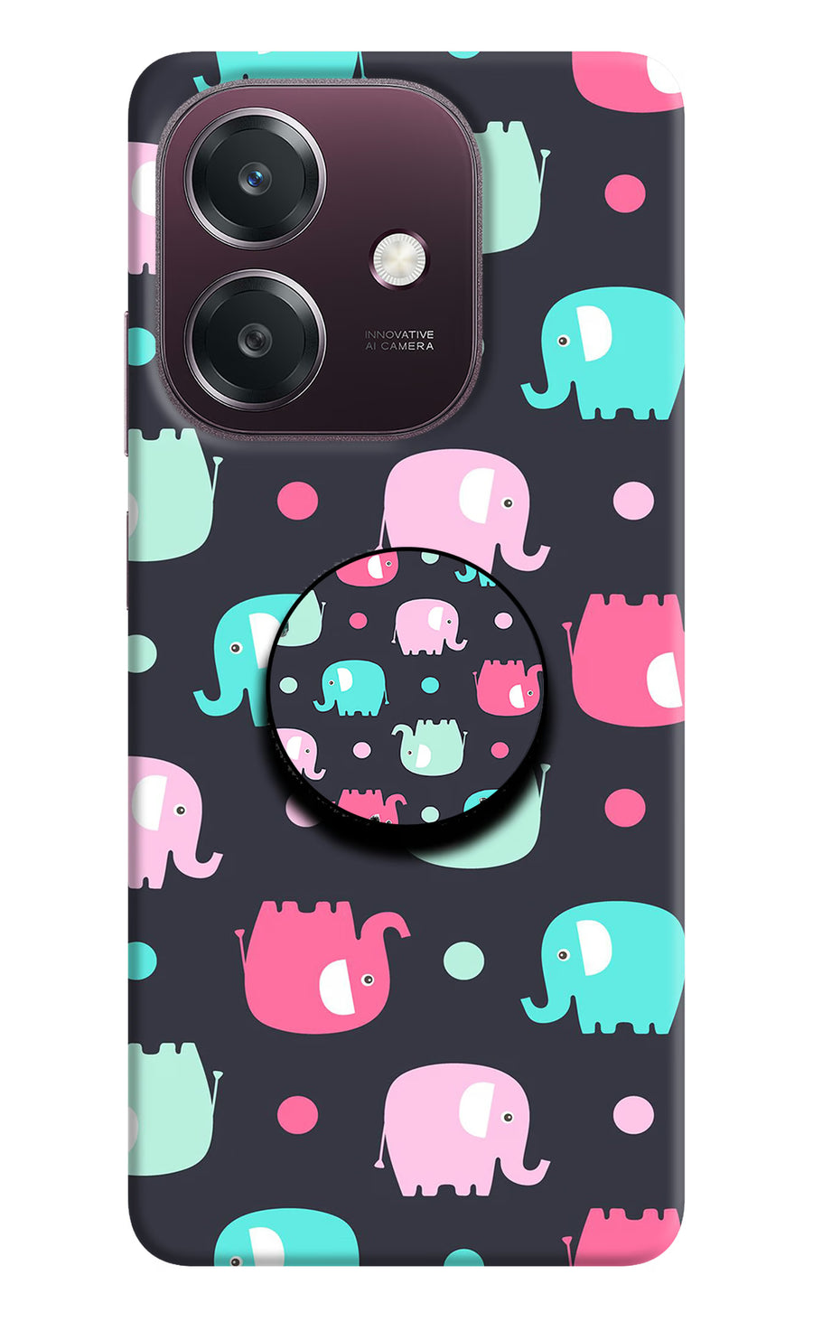 Baby Elephants Oppo A3 5G Pop Case, Hard case