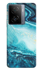 Blue Glitter Marble iQOO Z7 5G Hard Case Back Cover by Casekaro