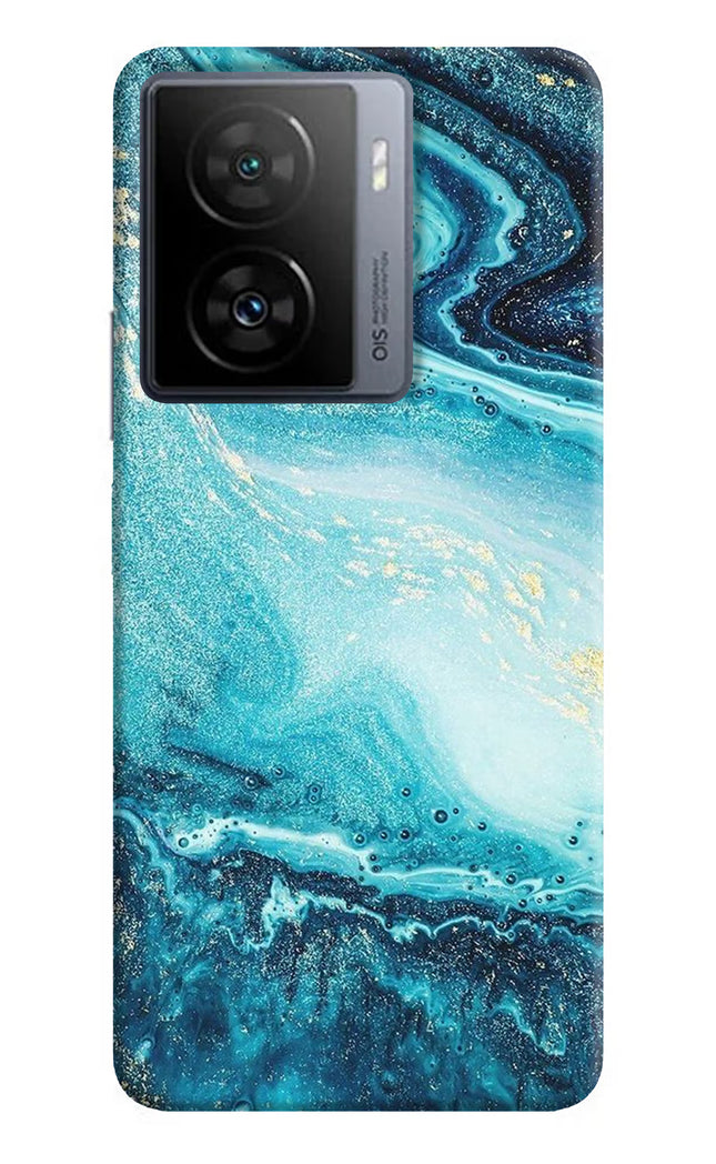 Blue Glitter Marble iQOO Z7 5G Hard Case Back Cover by Casekaro