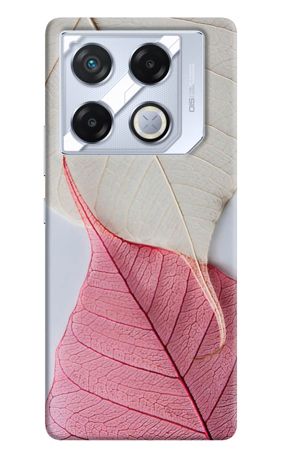 White Pink Leaf Infinix GT 20 Pro Back Cover