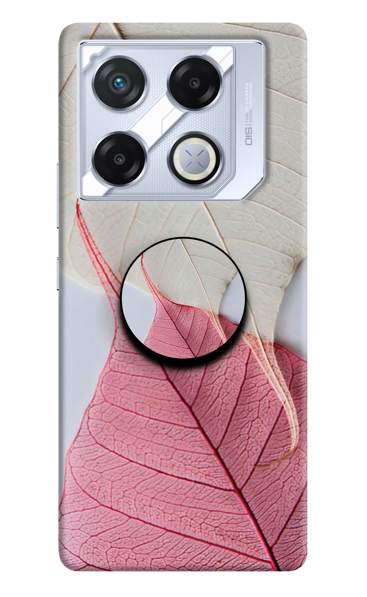 White Pink Leaf Infinix GT 20 Pro Pop Case