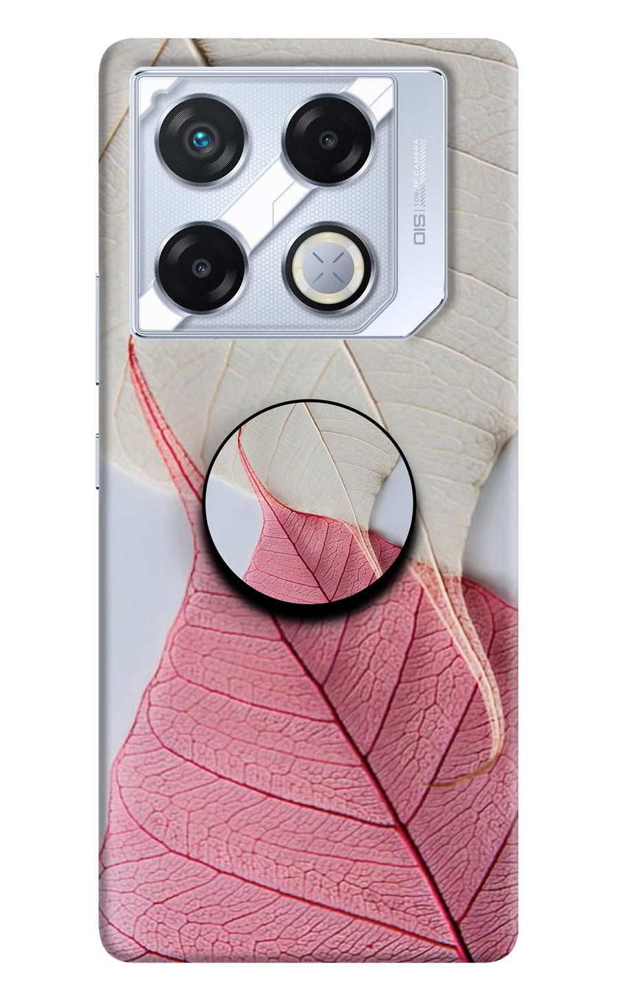White Pink Leaf Infinix GT 20 Pro Pop Case, Hard case