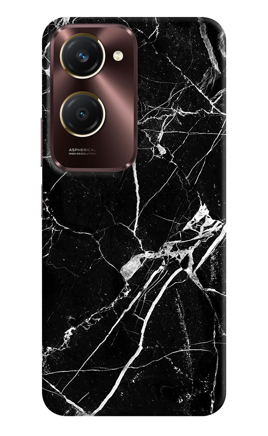 Black Marble Pattern Vivo Y28e 5G Back Cover, Hard case