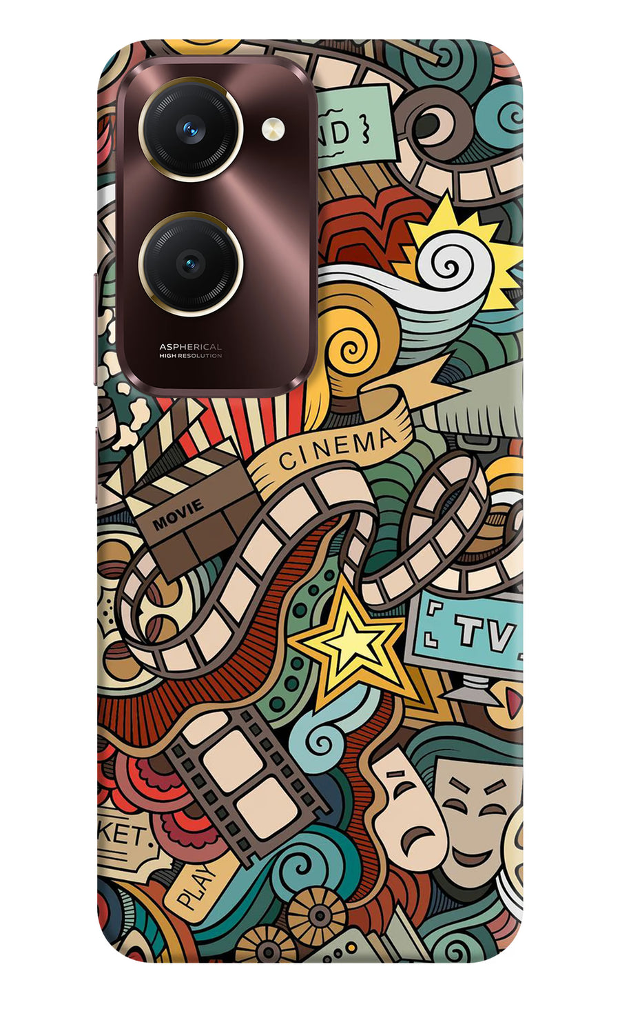Cinema Abstract Vivo Y28e 5G Back Cover, Hard case