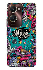 Music Graffiti Vivo Y28e 5G Hard Case Back Cover by Casekaro