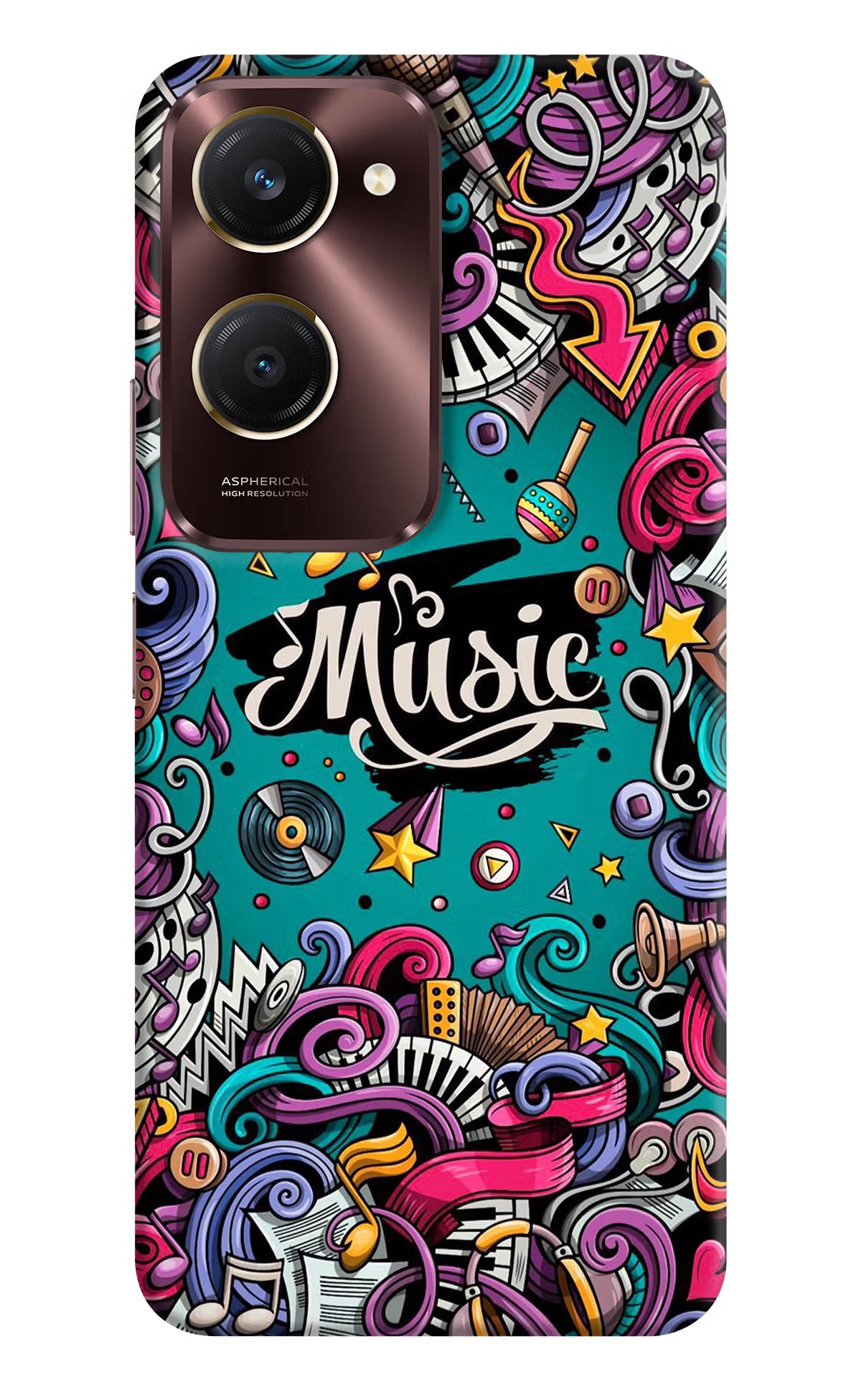 Music Graffiti Vivo Y28e 5G Back Cover