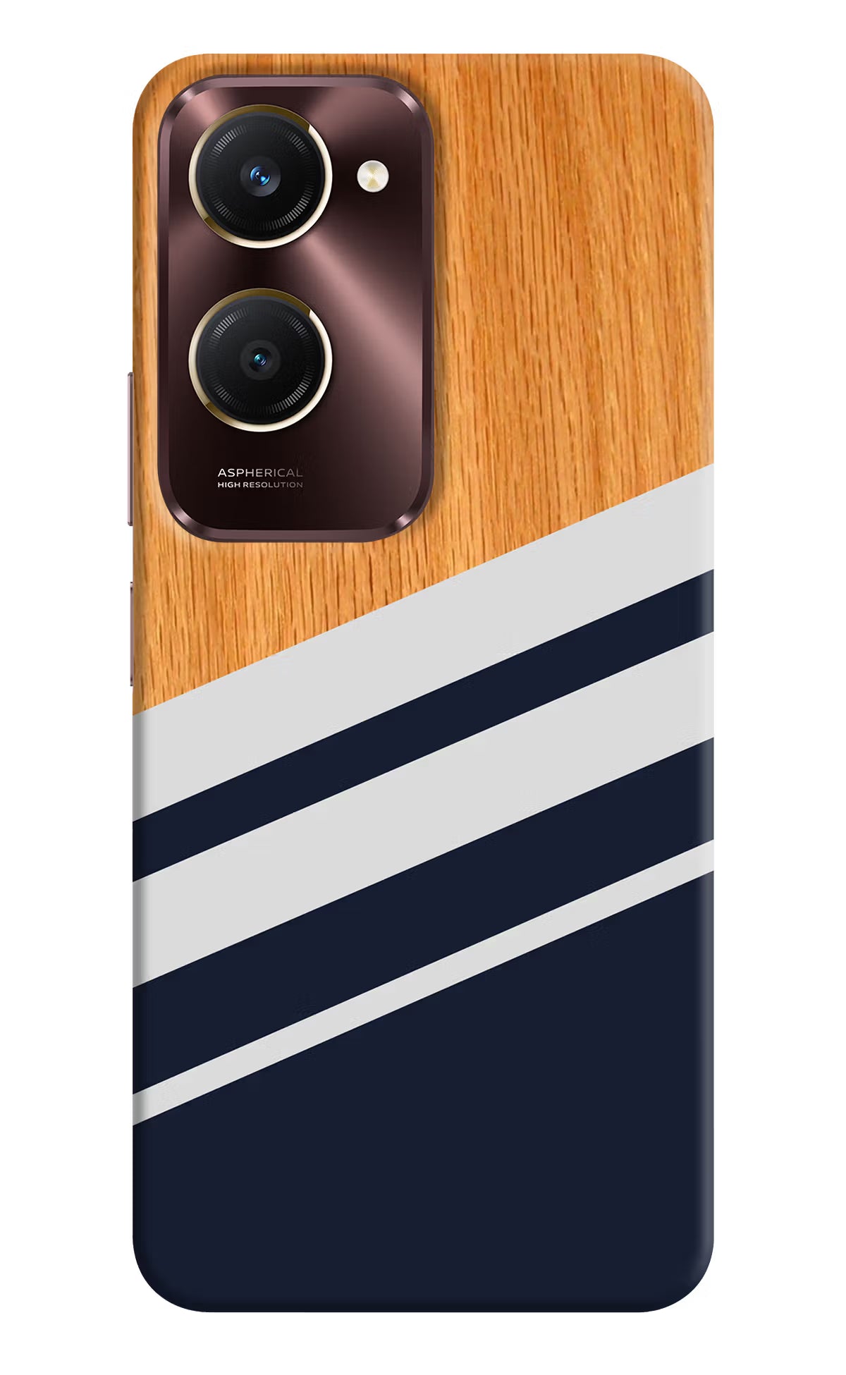 Blue and white wooden Vivo Y28e 5G Back Cover