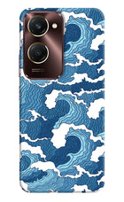 Blue Waves Vivo Y28e 5G Hard Case Back Cover by Casekaro