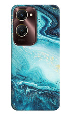 Blue Glitter Marble Vivo Y28e 5G Hard Case Back Cover by Casekaro