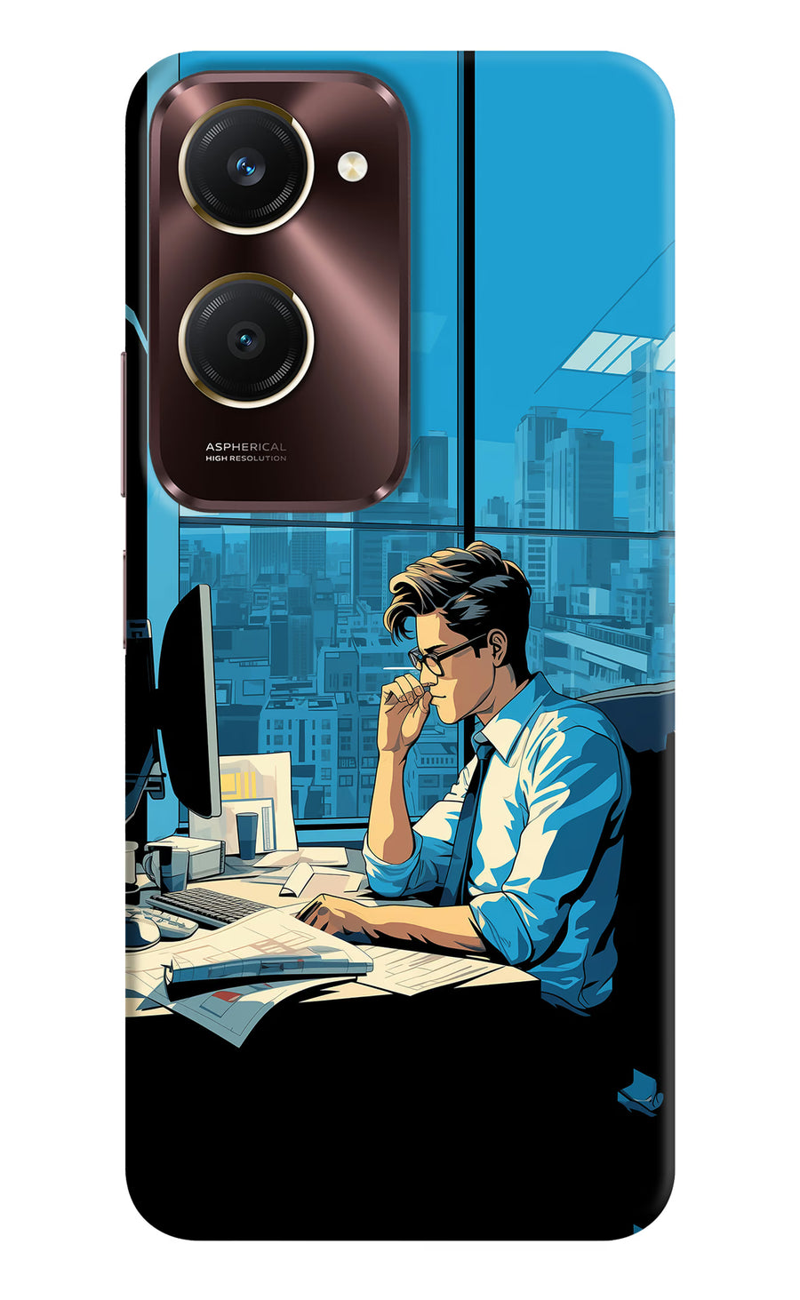 Focused Hustler (AI Generated) Vivo Y28e 5G Back Cover, Hard case