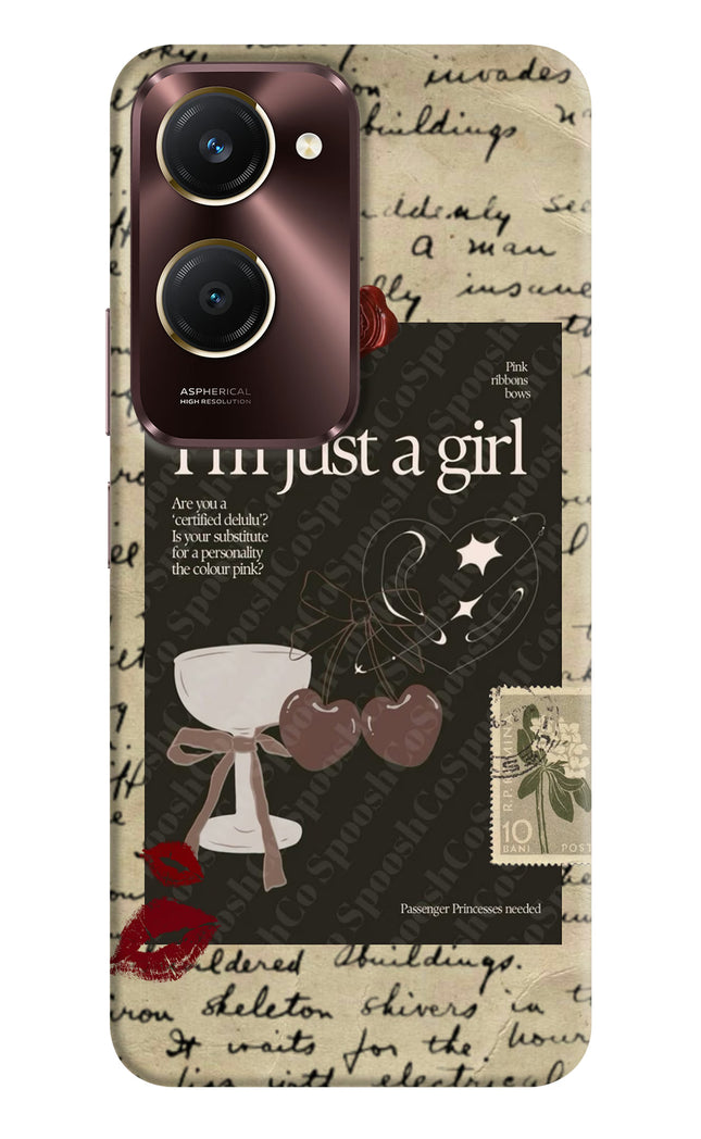 I am just a girl Vivo Y28e 5G Hard Case Back Cover by Casekaro