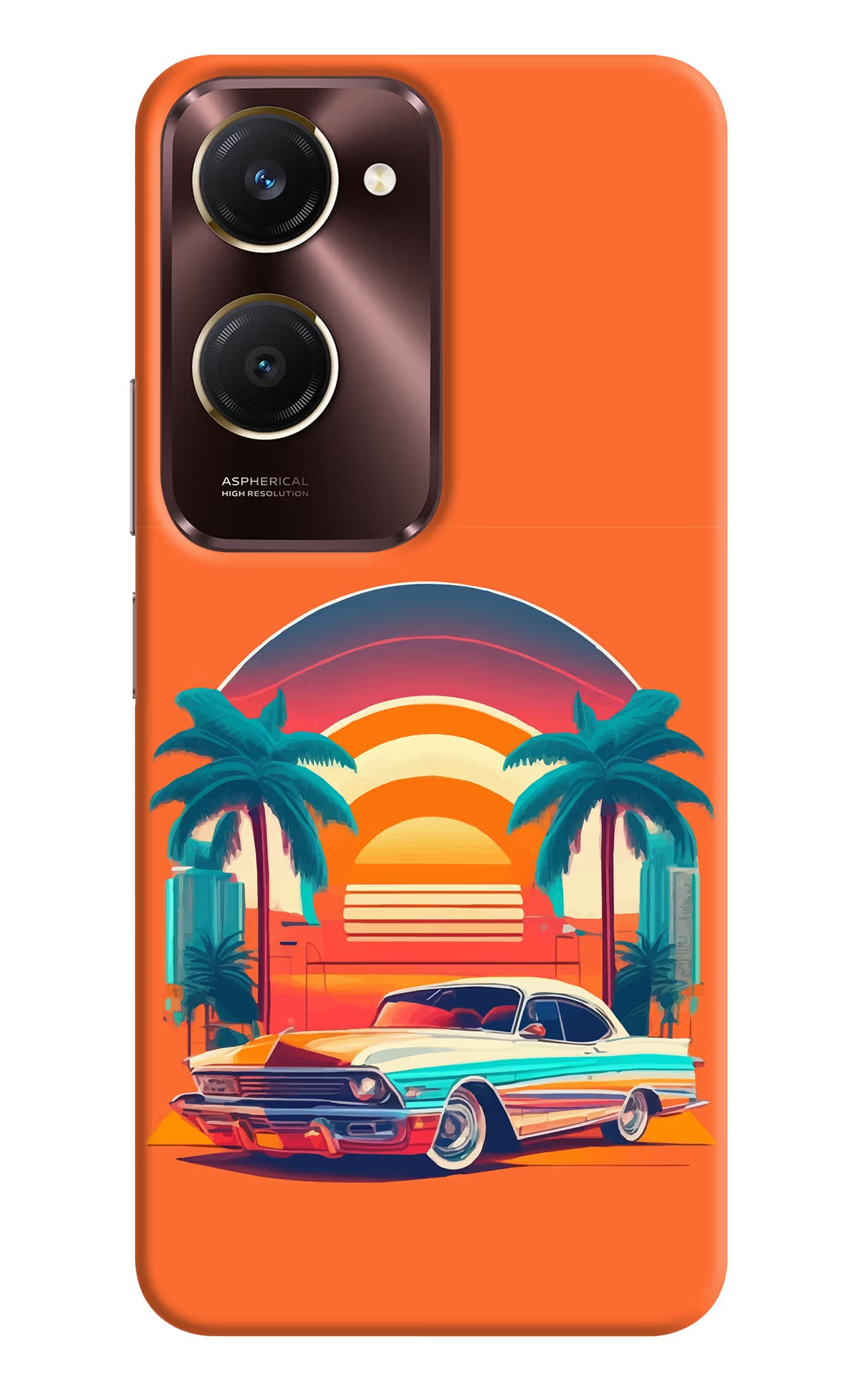 Palm Drive 80s Vivo Y28e 5G Back Cover