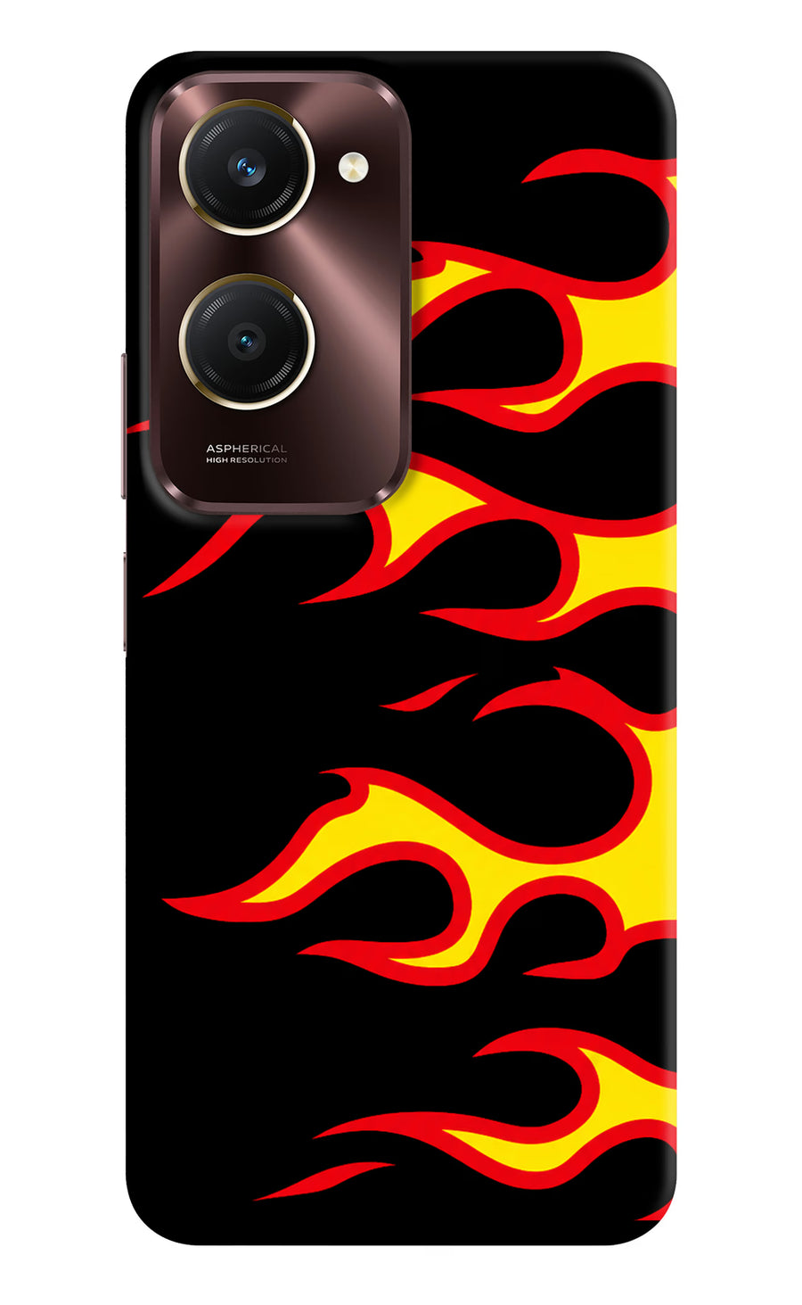 Side Sweep Flames Vivo Y28e 5G Back Cover, Hard case