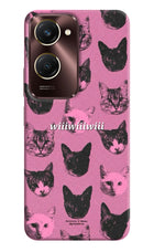 Pink Cats Vivo Y28e 5G Hard Case Back Cover by Casekaro