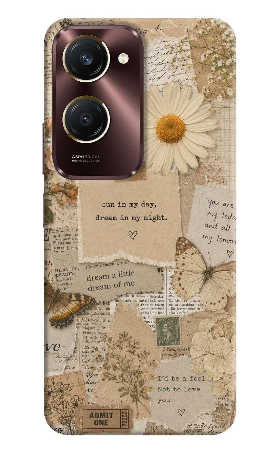 Vintage case Vivo Y28e 5G Back Cover, Hard case