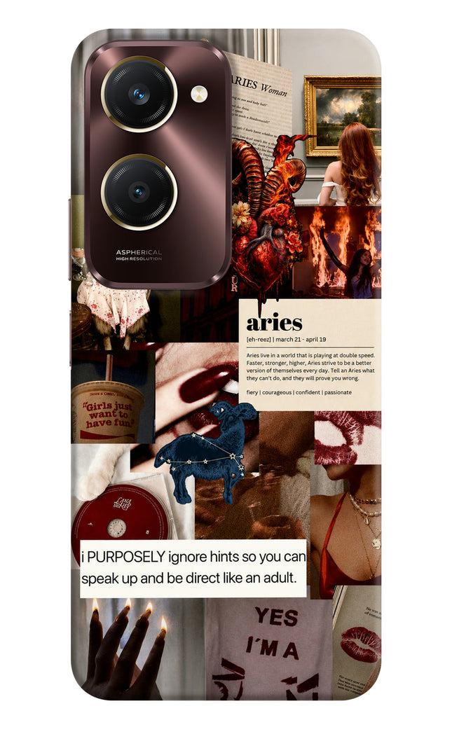 Zodiac Aries Vivo Y28e 5G Hard Case Back Cover by Casekaro