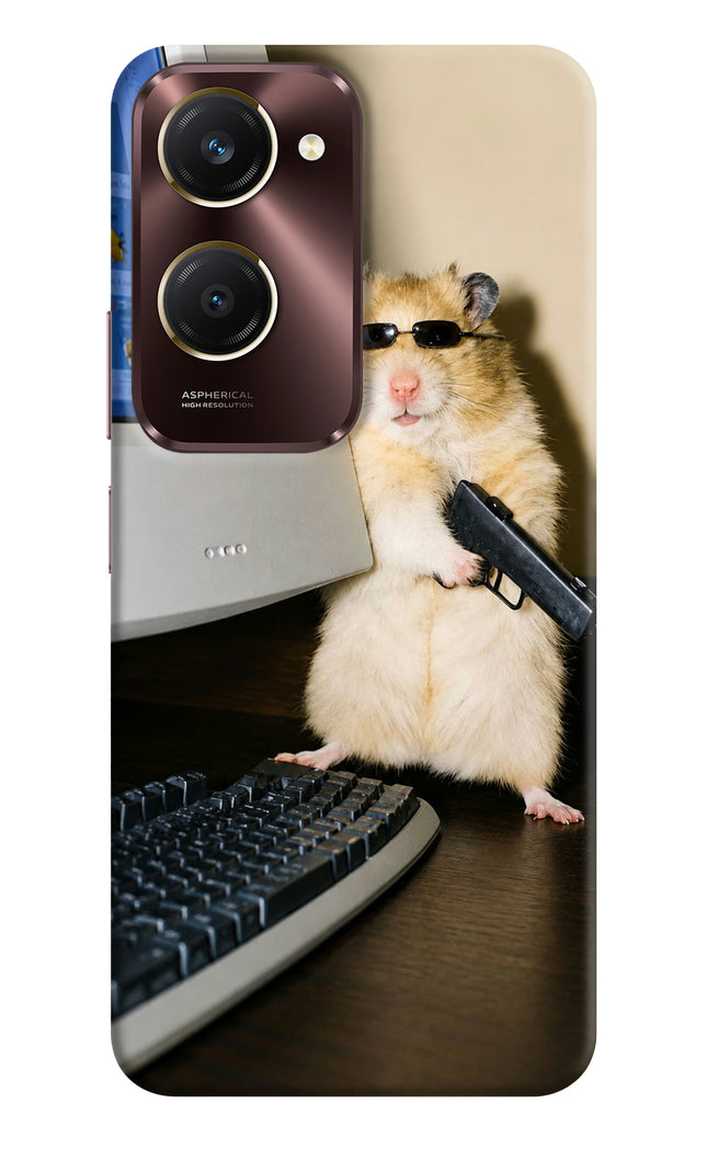 Hacker Hamster Vivo Y28e 5G Hard Case Back Cover by Casekaro