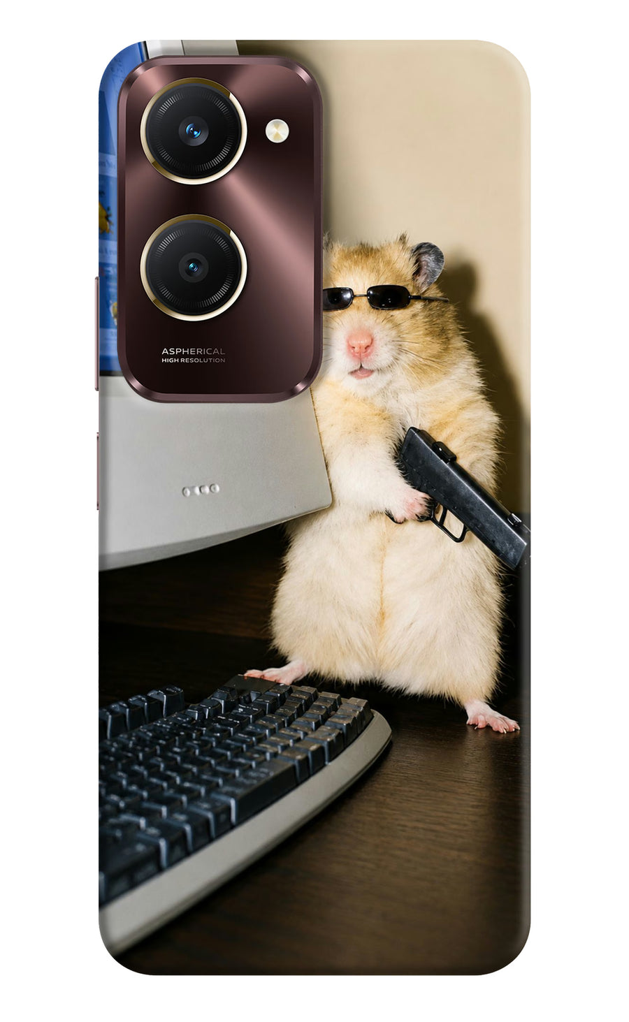 Hacker Hamster Vivo Y28e 5G Back Cover, Hard case