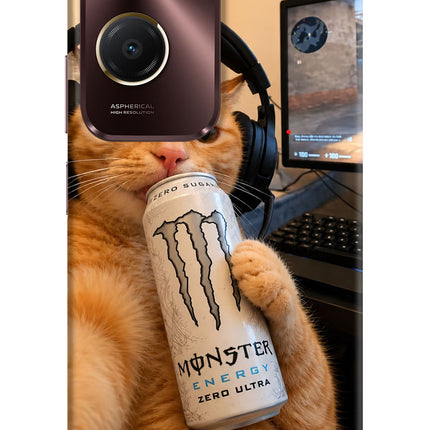 Gamer Cat Energy Vivo Y28e 5G Hard Case Back Cover by Casekaro