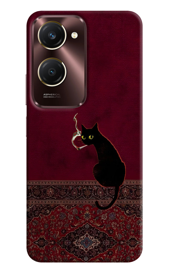 Midnight Cat Vivo Y28e 5G Hard Case Back Cover by Casekaro