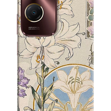 White Lily Vivo Y28e 5G Hard Case Back Cover by Casekaro