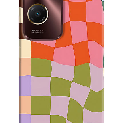 Wavy Grid Vivo Y28e 5G Hard Case Back Cover by Casekaro