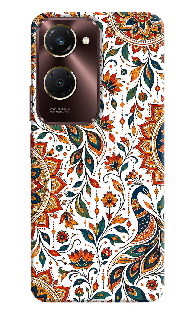 White Mayura Vivo Y28e 5G Hard Case Back Cover by Casekaro