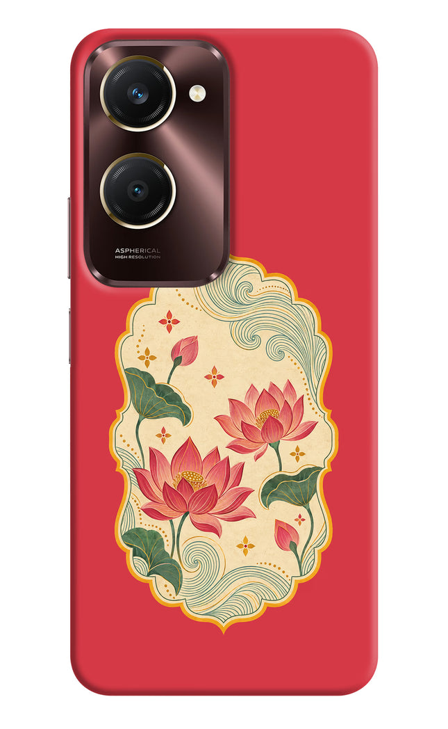 Pink Lotus Vivo Y28e 5G Hard Case Back Cover by Casekaro