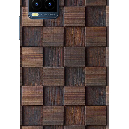 Wooden Cube Design Vivo Y21T Hard Case Back Cover by Casekaro