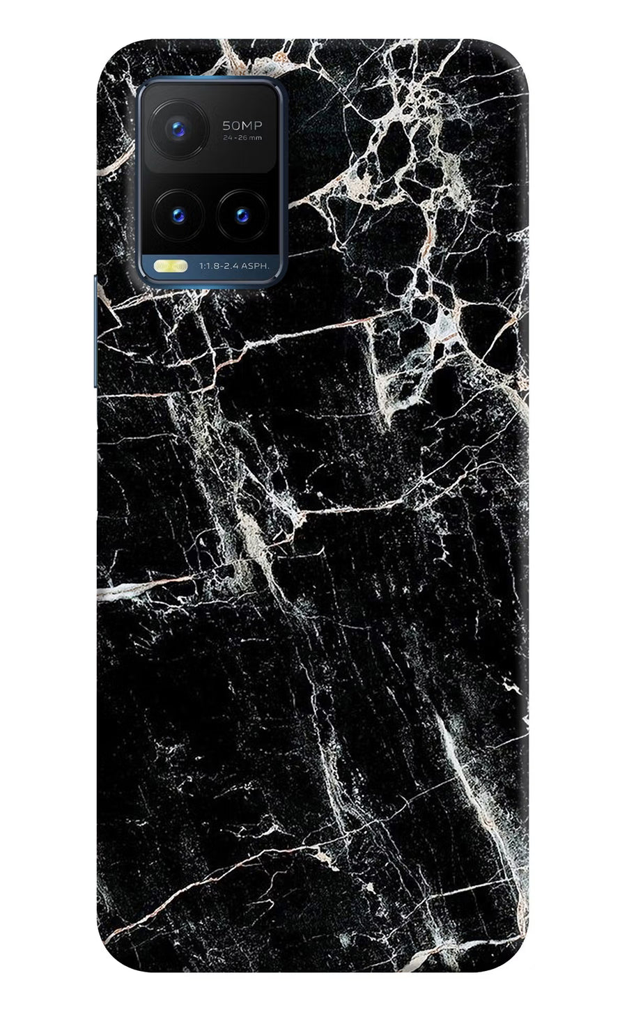 Black Marble Texture Vivo Y21T Back Cover, Hard case