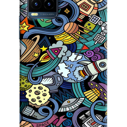 Space Abstract Vivo Y21T Hard Case Back Cover by Casekaro