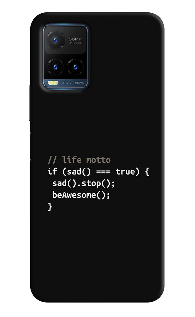 Life Motto Code Vivo Y21T Hard Case Back Cover by Casekaro