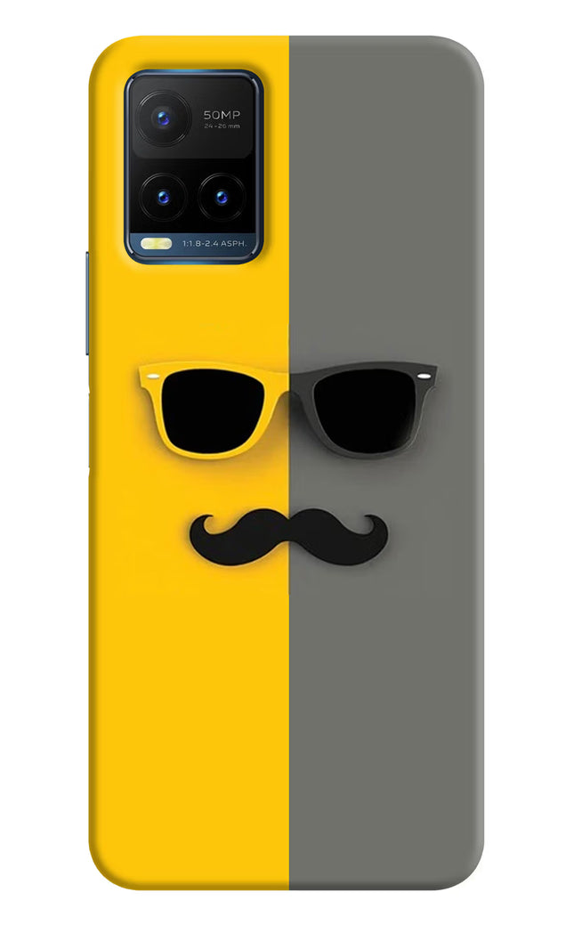 Sunglasses with Mustache Vivo Y21T Hard Case Back Cover by Casekaro