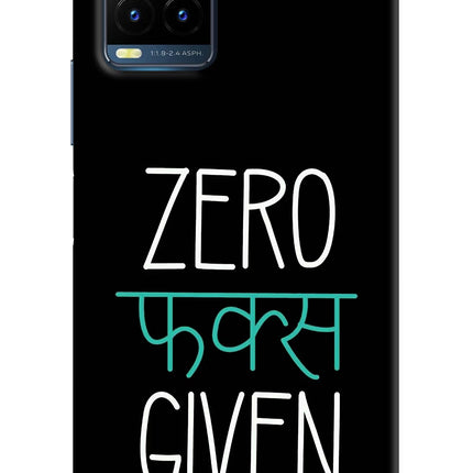 Zero Fucks Given Vivo Y21T Hard Case Back Cover by Casekaro
