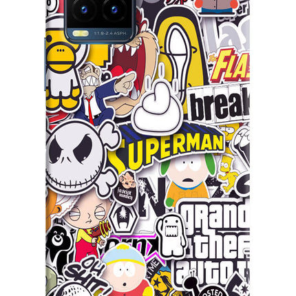 Sticker Bomb Vivo Y21T Hard Case Back Cover by Casekaro
