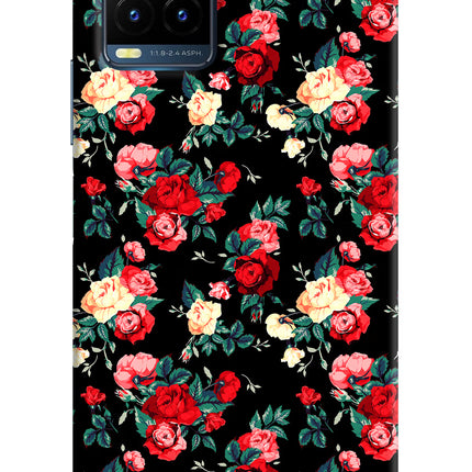 Rose Pattern Vivo Y21T Hard Case Back Cover by Casekaro